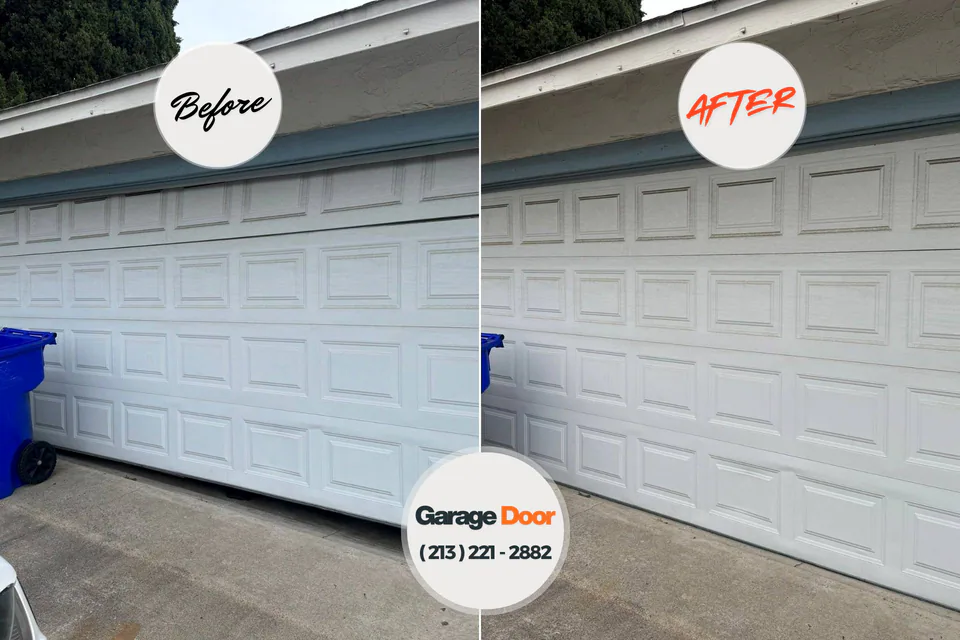 Before and after: garage door repair Irvine, CA